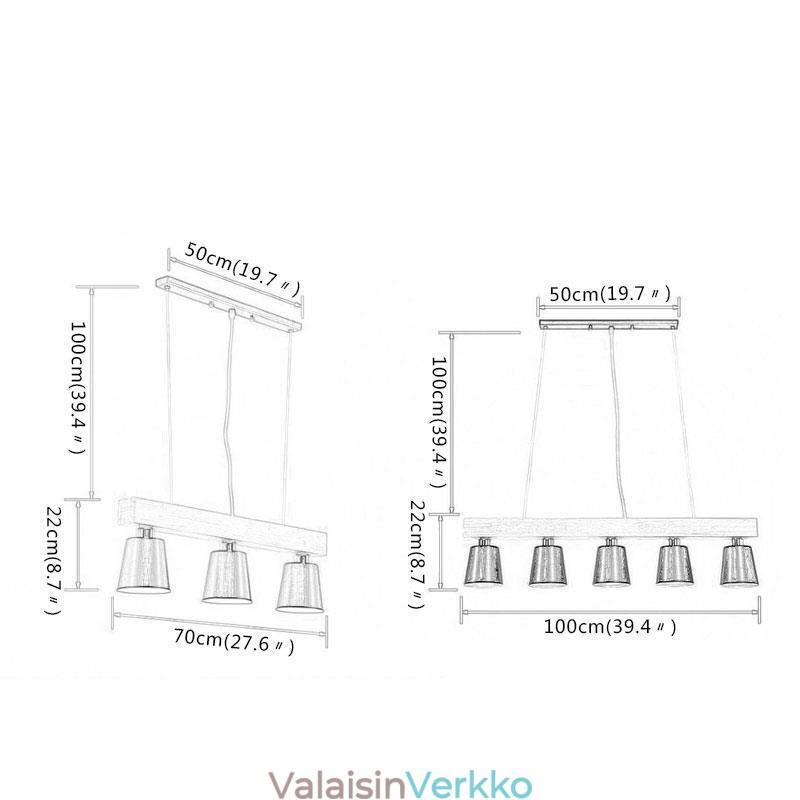 Nordic Wood Kattokruunu Ainutlaatuinen suora riippuvalaisinkahvila