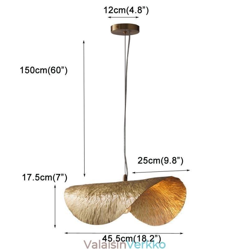 Messinkiriippuvalaisin Moderni minimalistinen Lotus Leaf kattovalaisin