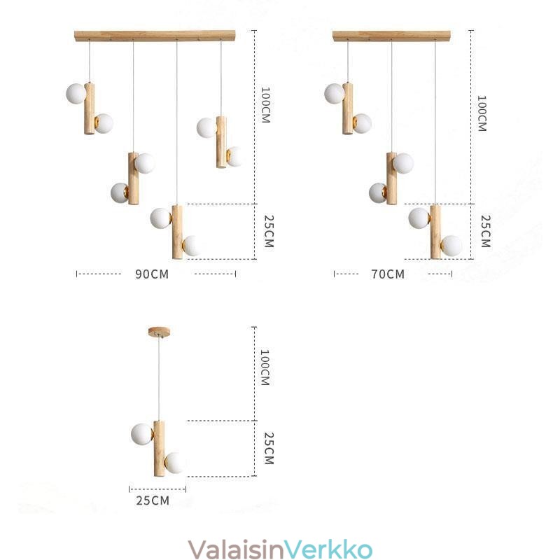 Puinen riippuvalaisin Magic Bean Cluster -kattovalosaareke