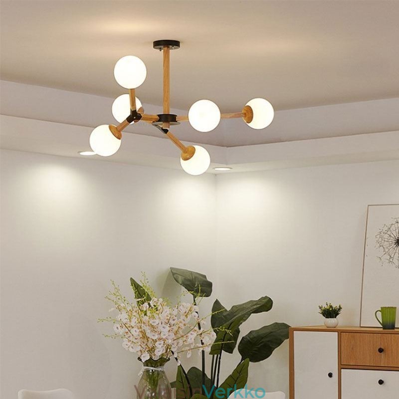 Nordic Magic Bean Pendant Light Creative puinen valaisin