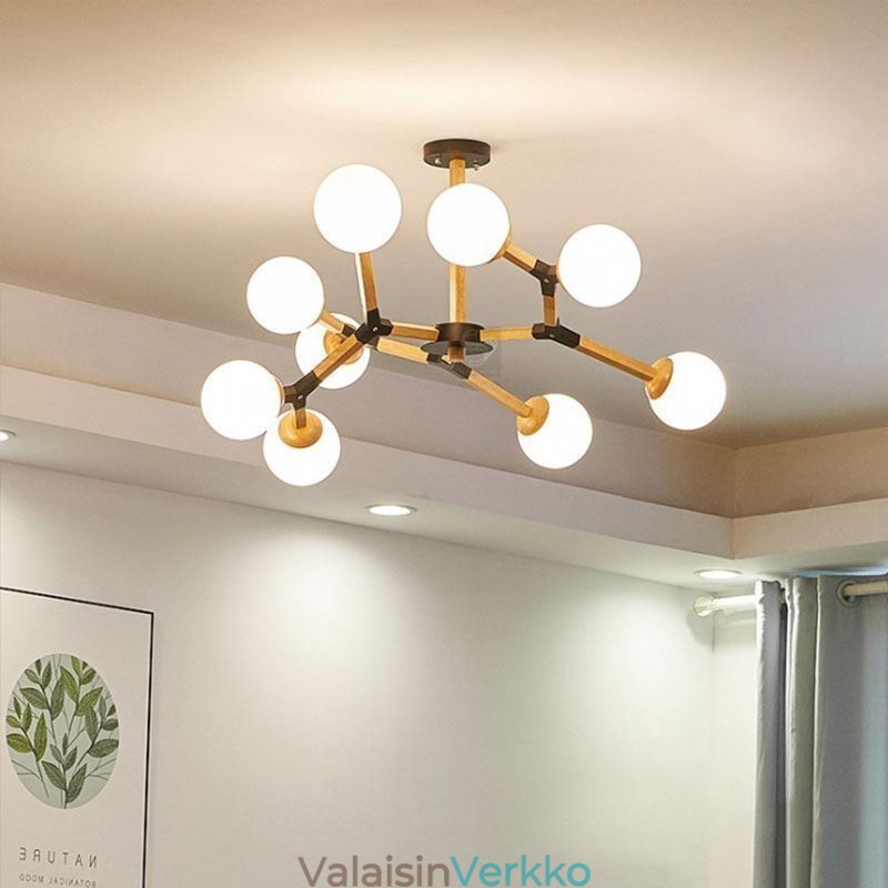 Nordic Magic Bean Pendant Light Creative puinen valaisin