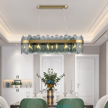 Minimalistinen lasiriippuvalaisin Ainutlaatuisen värinen suorakulmio kattovalaisin