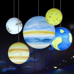 Nordic Planet Design -riippuvalaisin Ainutlaatuinen aurinkokunnan planeettojen kattokruunu