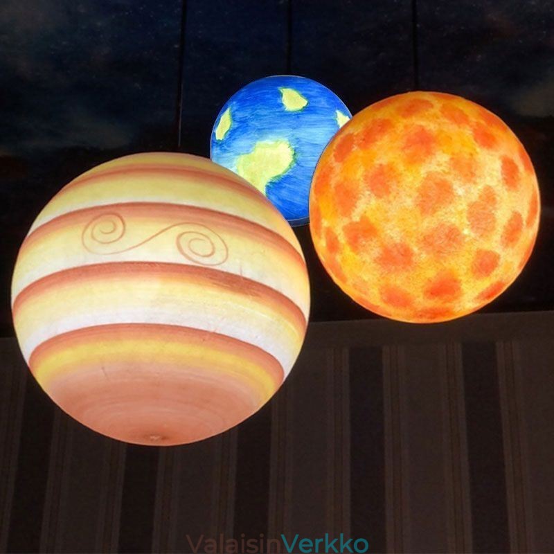 Nordic Planet Design -riippuvalaisin Ainutlaatuinen aurinkokunnan planeettojen kattokruunu