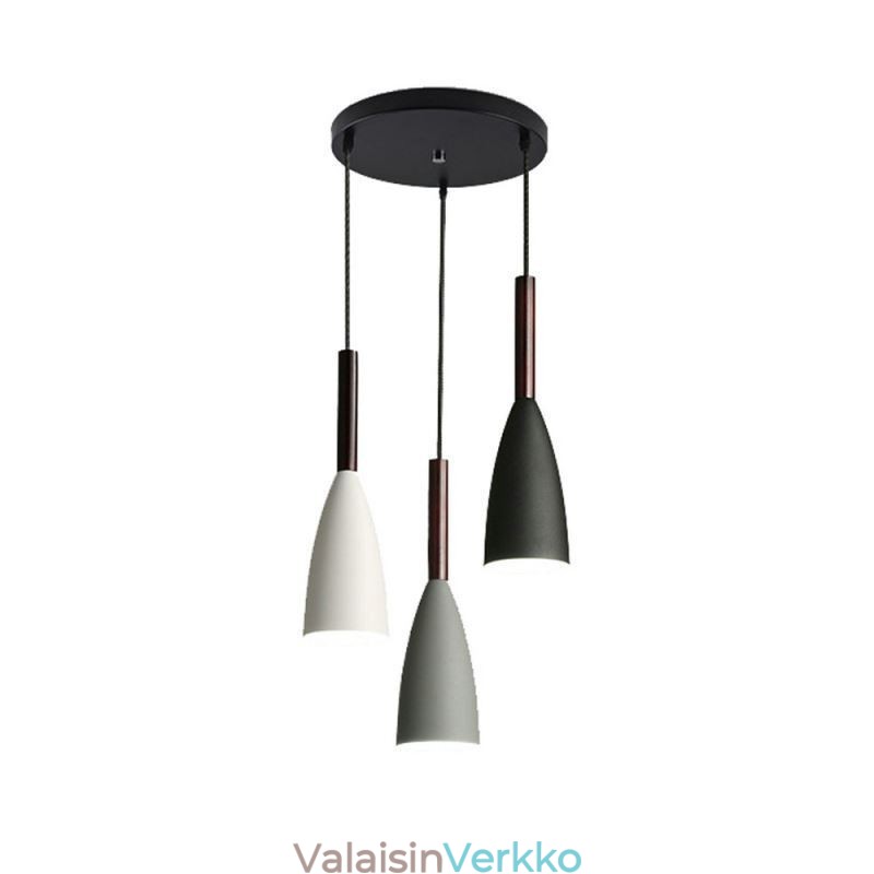 Moderni yksinkertainen riippuvalaisin Kolme valoa Creative Aluminium Art -valaisinkahvila