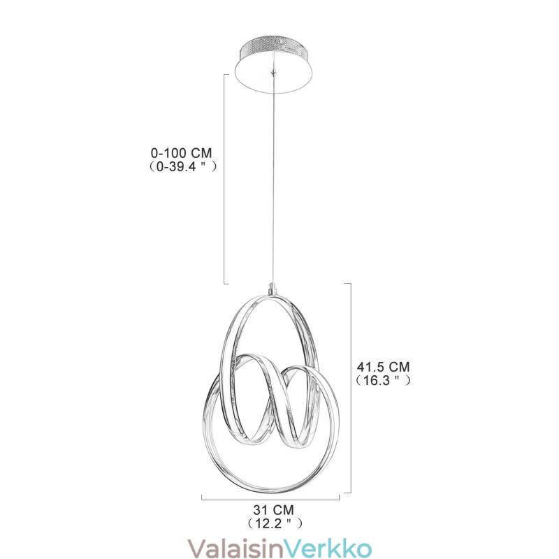 Moderni minimalistinen riippuvalaisin Ainutlaatuinen Circular Twist -valaisinsaari