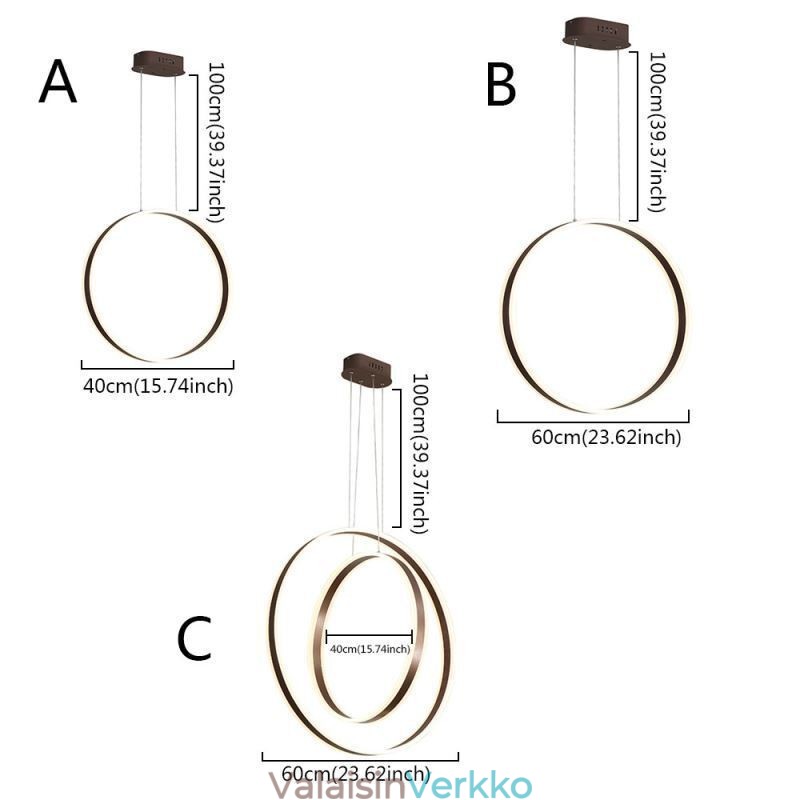 Pohjoismainen riippuvalaisin akryylirenkaan muotoinen riippuvalaisin