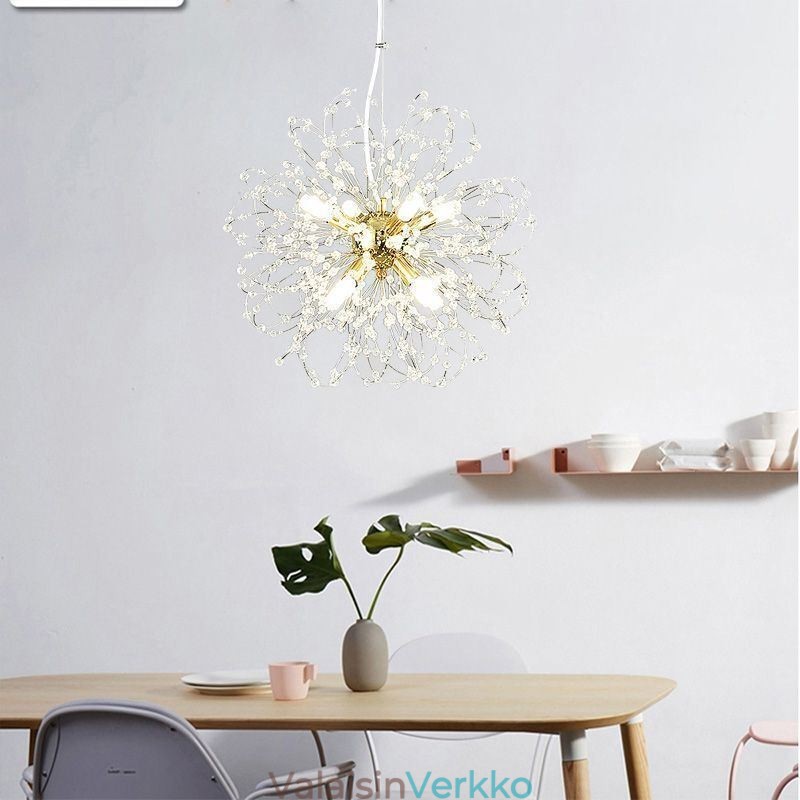 Dandelion Crystal Pendant Light Tyylikäs kattokruunu