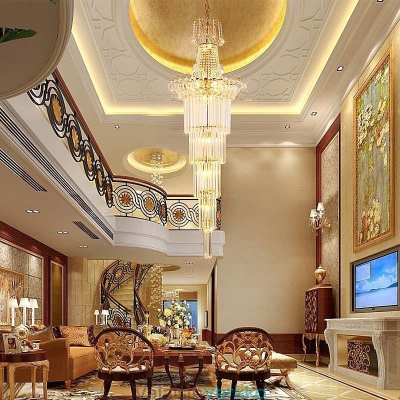 Tyylikäs pitkä riipus kristallikruunu