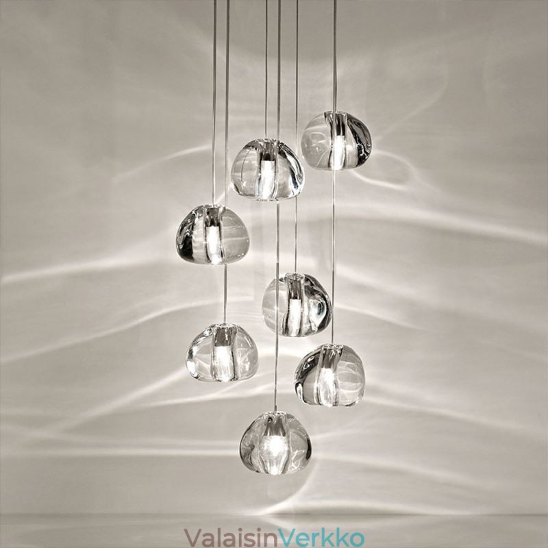 Moderni Crystal Cluster -riippuvalaisin Ainutlaatuinen kristallilamppuvarjostin Duplex Stair