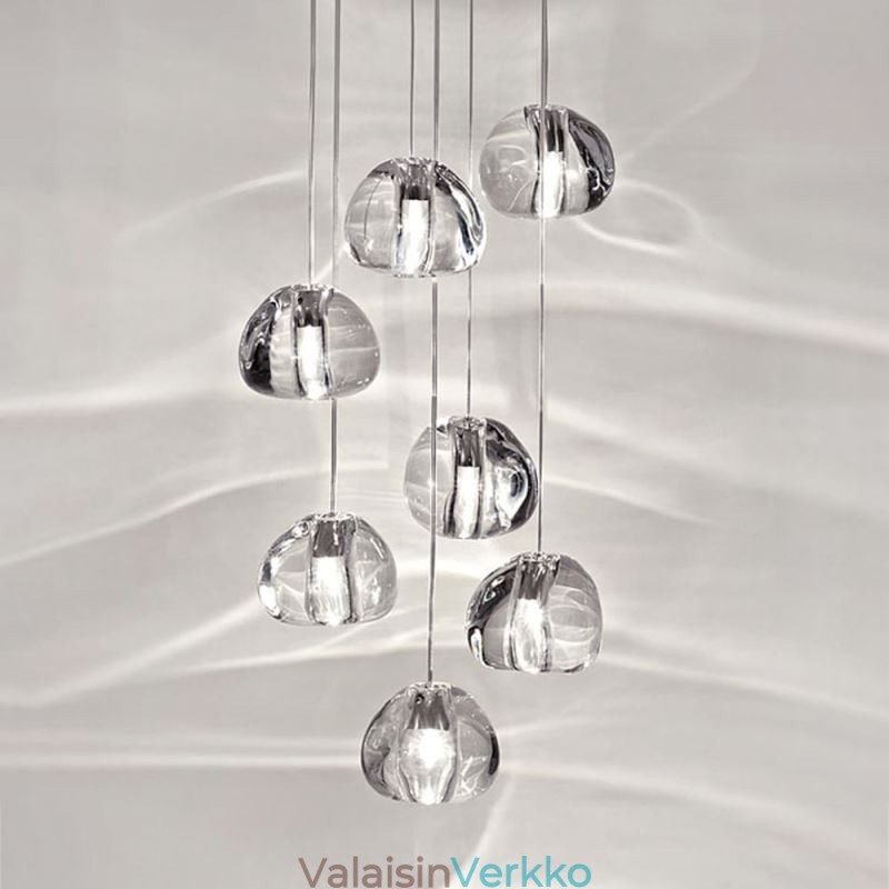 Moderni Crystal Cluster -riippuvalaisin Ainutlaatuinen kristallilamppuvarjostin Duplex Stair