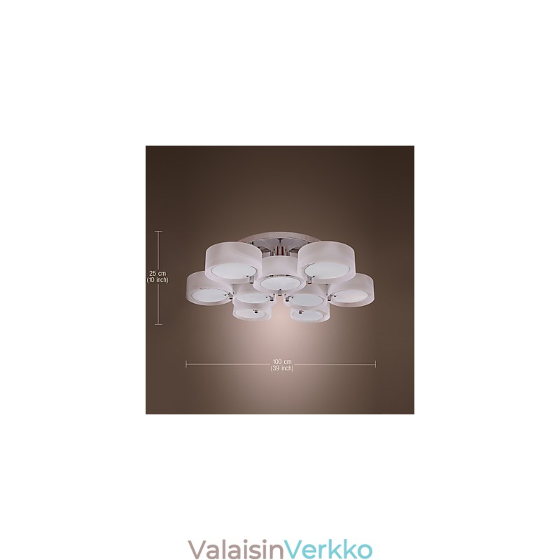 Moderni nykyaikainen kromimetallikattokruunu uppoasennus