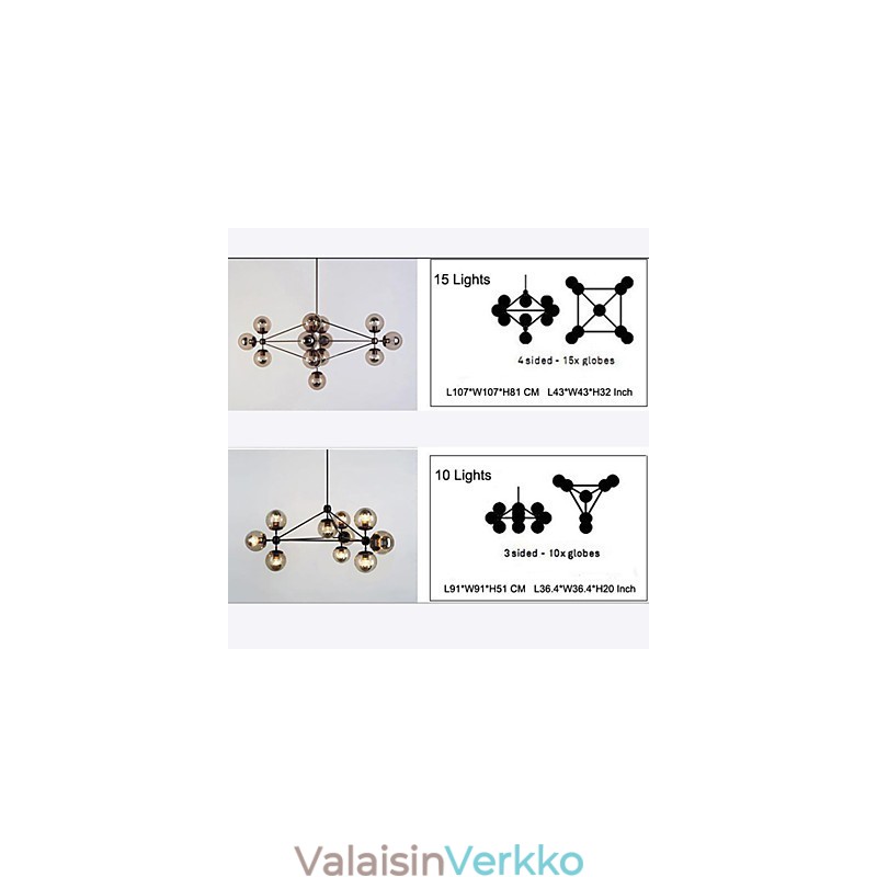 Kattokruunu 15 Valot Lasipallo Valot Retro Outdoors Autotalli Metalli