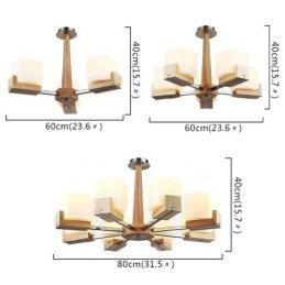Nordic Wood Pendant Light Lasinen lampunvarjostin kattokruunu