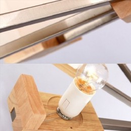 Nordic Wood Pendant Light Lasinen lampunvarjostin kattokruunu