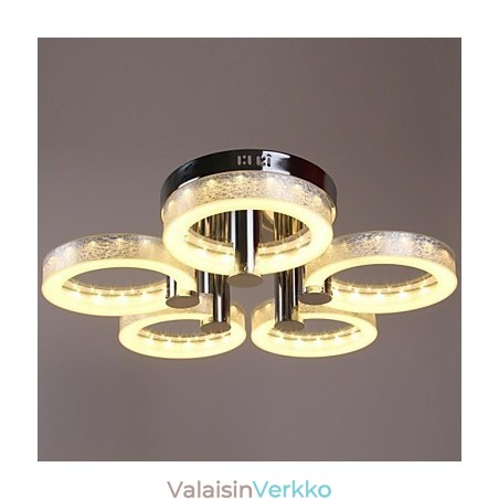 Akryylikattokruunu 5 valolla (Chrome Finish)