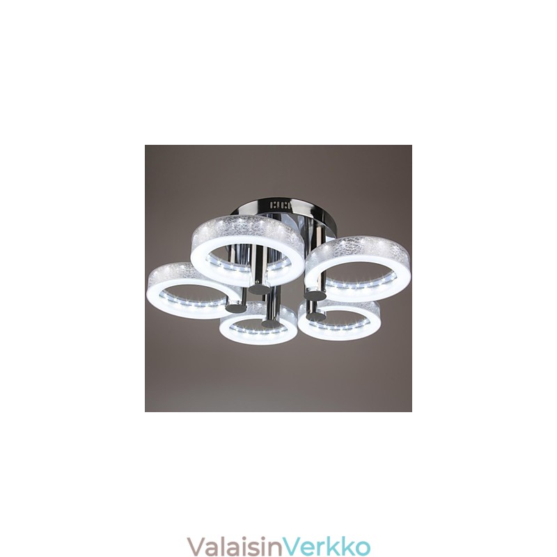 Akryylikattokruunu 5 valolla (Chrome Finish)