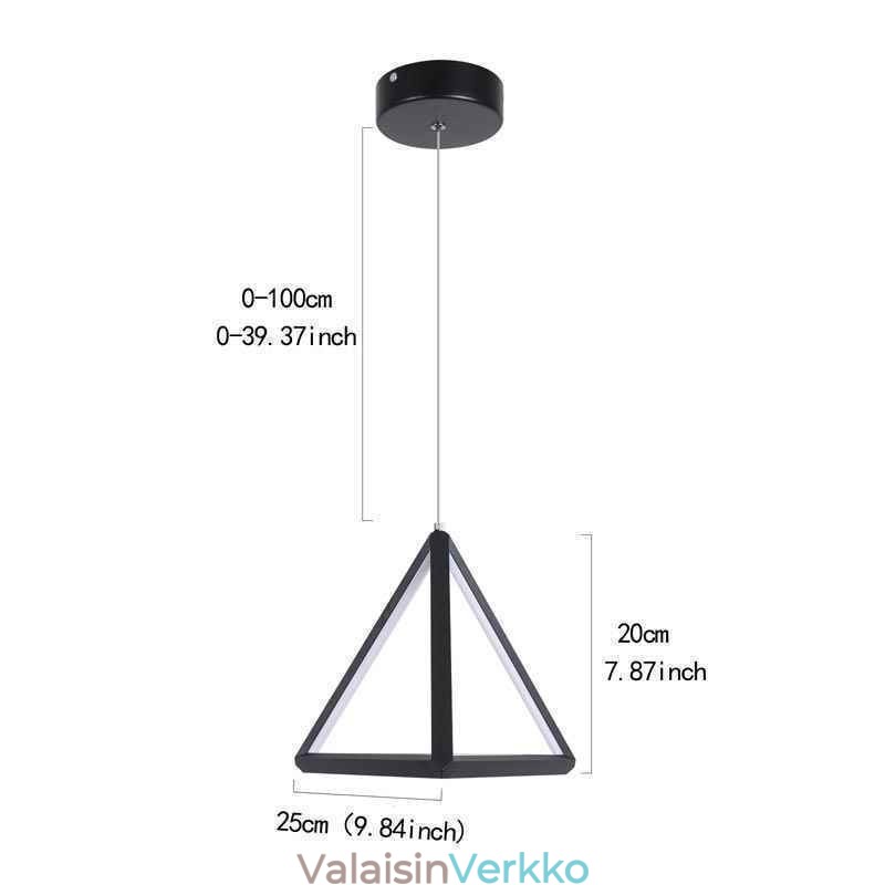 Postmoderni riippuvalaisin, geometrinen kolmiovalo, luova valaisin