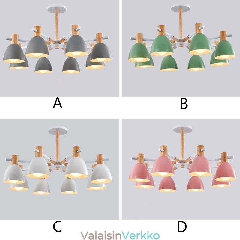 Moderni yksinkertainen Macaron-riippuvalaisin Luova puinen valaistus