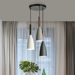 Moderni yksinkertainen riippuvalaisin Kolme valoa Creative Aluminium Art -valaisinkahvila