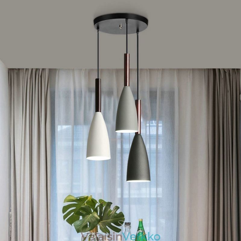 Moderni yksinkertainen riippuvalaisin Kolme valoa Creative Aluminium Art -valaisinkahvila