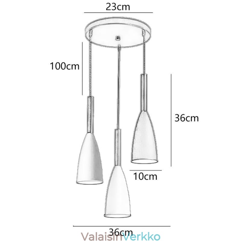 Moderni yksinkertainen riippuvalaisin Kolme valoa Creative Aluminium Art -valaisinkahvila