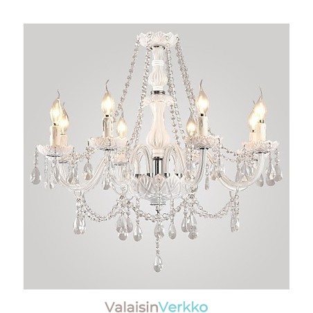 Kattokruunu White Crystal Modern Living 8 Lights Kattokruunu White Crystal Modern Living 8 Lights
