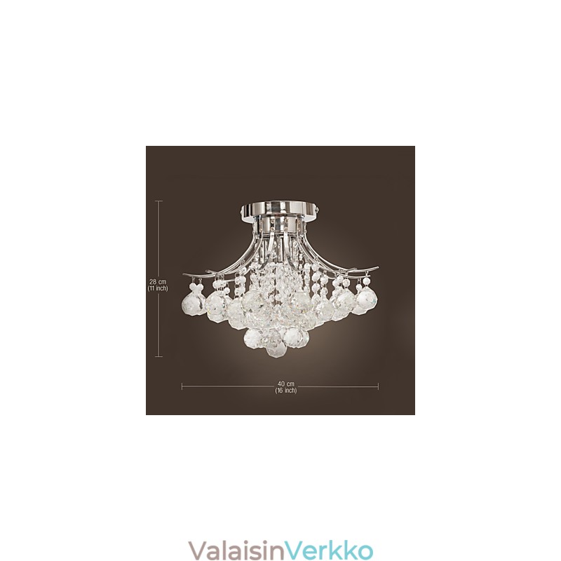 Kattokruunu Modern Crystal 3 valot