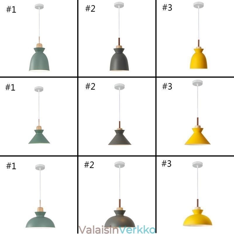 Riippuvalaisin Nordic Metal Dome Macaron Colors Lampun valo