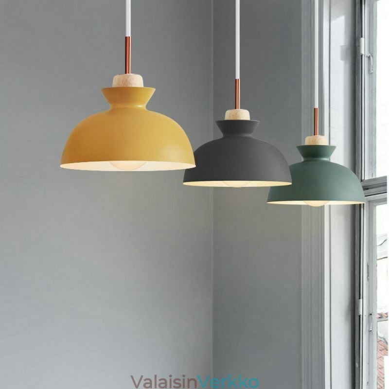 Riippuvalaisin Nordic Metal Dome Macaron Colors Lampun valo