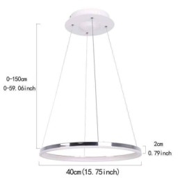 Moderni riippuvalaisin akryyli ympyrälamppu 40cm