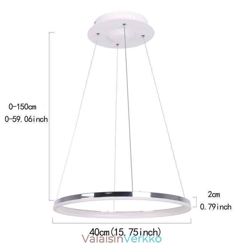 Moderni riippuvalaisin akryyli ympyrälamppu 40cm