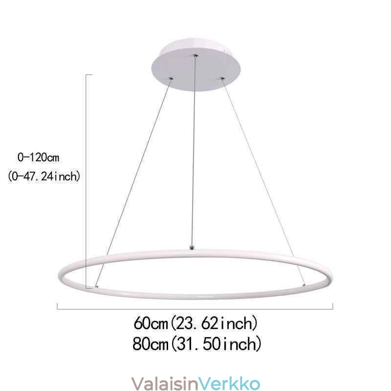 Moderni riippuvalaisin ympyrälamppu 60cm 80cm