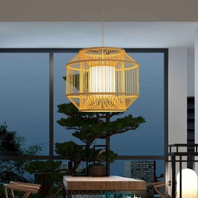 Lyhty bambu-riippuvalaisin Luova japanilainen riippuvalaisin