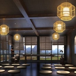 Lyhty bambu-riippuvalaisin Luova japanilainen riippuvalaisin