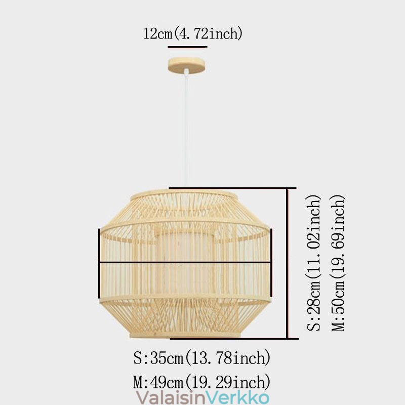 Lyhty bambu-riippuvalaisin Luova japanilainen riippuvalaisin