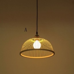 Dome Bamboo -riippuvalaisin käsin kudottu riippuvalaisin