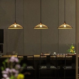 Dome Bamboo -riippuvalaisin käsin kudottu riippuvalaisin