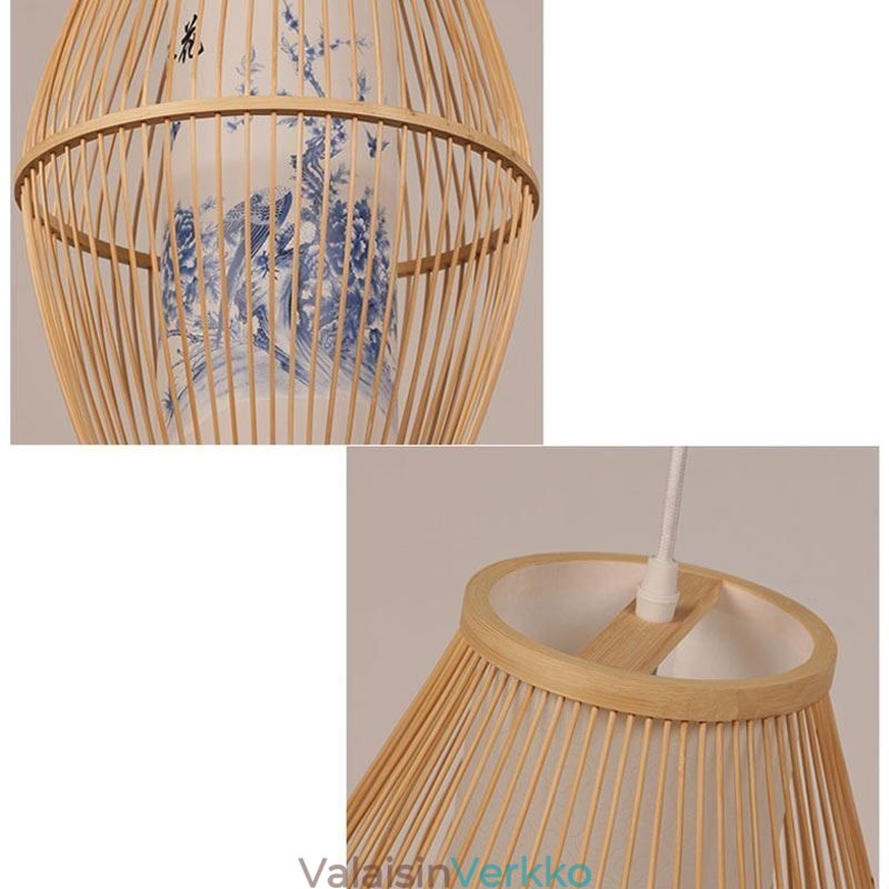 Klassinen käsintehty bambu-riippuvalaisin