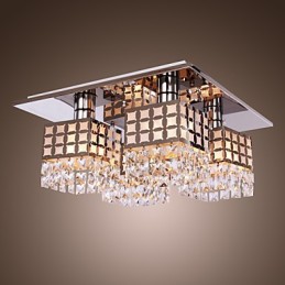 Kattokruunu Moderni Crystal Stainless Living 4 valoa