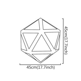 Geometrinen riippuvalaisin timantin muotoinen 3D läpikuultava muotoilu