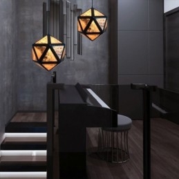 Geometrinen riippuvalaisin timantin muotoinen 3D läpikuultava muotoilu