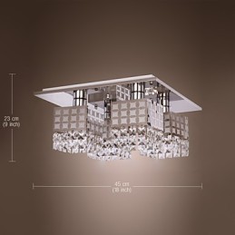 Kattokruunu Moderni Crystal Stainless Living 4 valoa