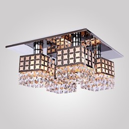 Kattokruunu Moderni Crystal Stainless Living 4 valoa