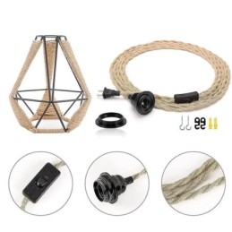 Retro riippuvalaisin hamppuköysi kattovalaisin 5M ripustuslanka