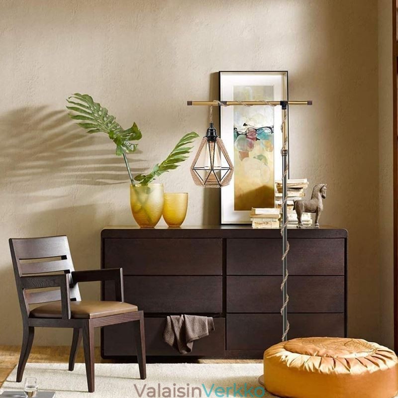 Retro riippuvalaisin hamppuköysi kattovalaisin 5M ripustuslanka