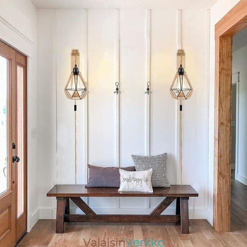 Retro riippuvalaisin hamppuköysi kattovalaisin 5M ripustuslanka