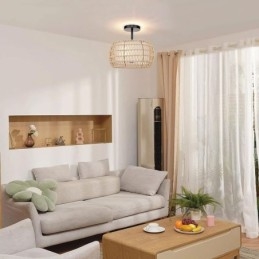 Paperiköysi kangas uppoasennus 32cm pyöreä lampunvarjostin 3 valoa