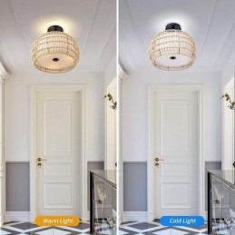 Paperiköysi kangas uppoasennus 32cm pyöreä lampunvarjostin 3 valoa