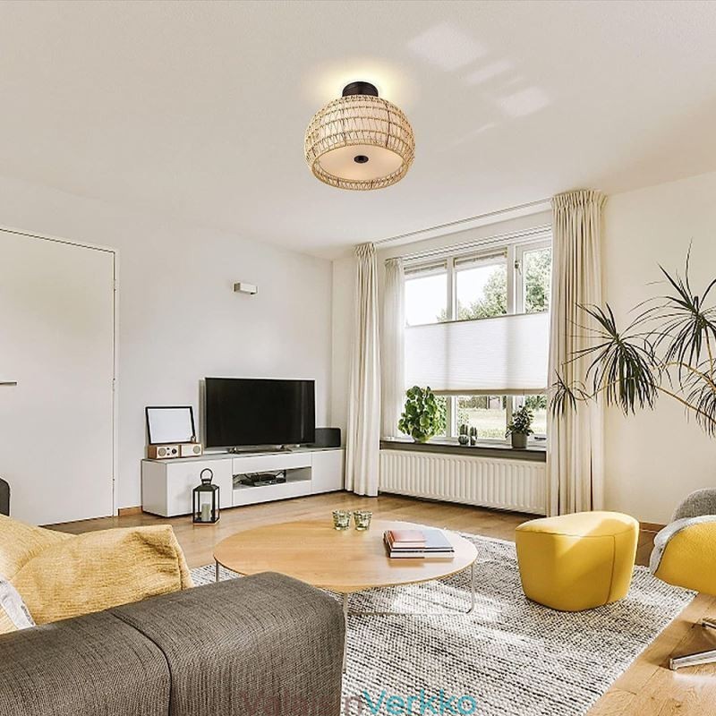 Paperiköysi kangas uppoasennus 32cm pyöreä lampunvarjostin 3 valoa